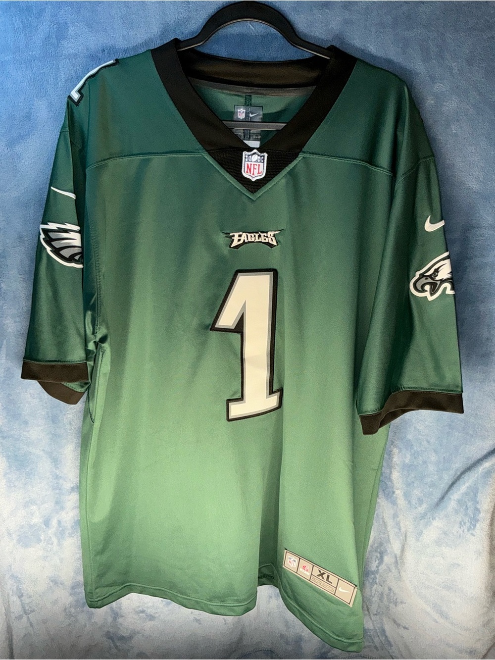 Jalen Hurts #1 Philadelphia Eagles Midnight Green Stitched Jersey XL